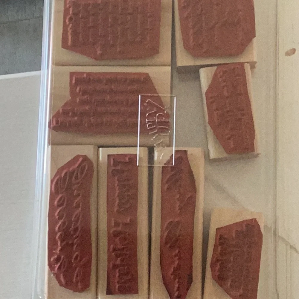 Vintage 2003 Stampin' Up! Wooden Holiday Stamps Set